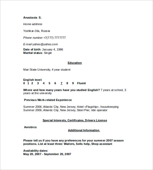 housekeeping resume sample