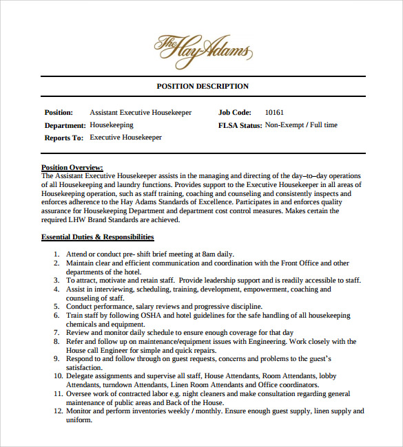 FREE 12+ Sample Housekeeping Resume Templates in PDF | MS Word