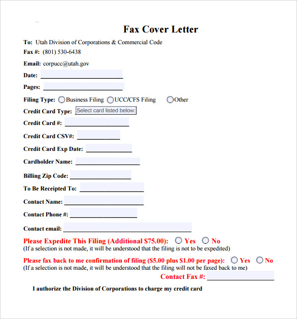 fax cover letter pdf