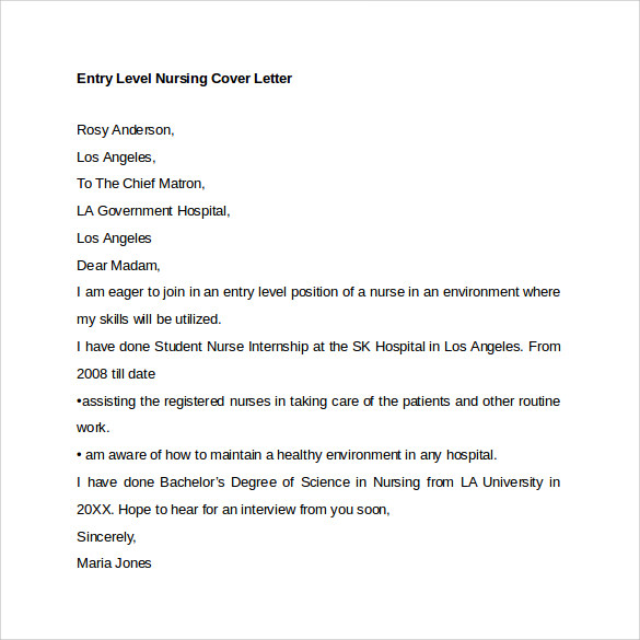 Entry level cover letter samples