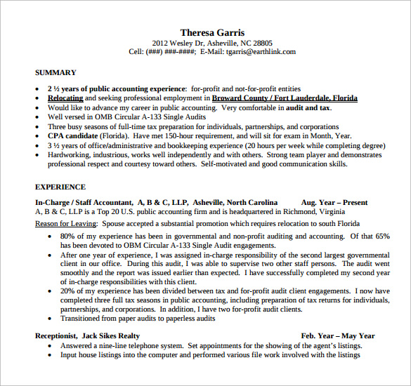 downloadable accountant resume