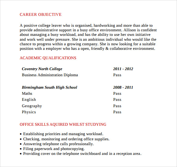 Office Assistant Resume Word Format / Pin on Frame picture / Administrative assistant office resume format.