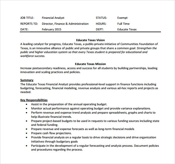 FREE 11+ Sample Financial Analyst Resume Templates in PDF ...