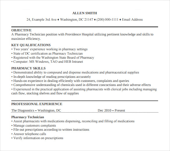 14 Pharmacy Technician Letters Samples, Examples & Format Sample