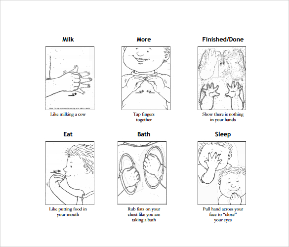 Baby Sign Language Chart