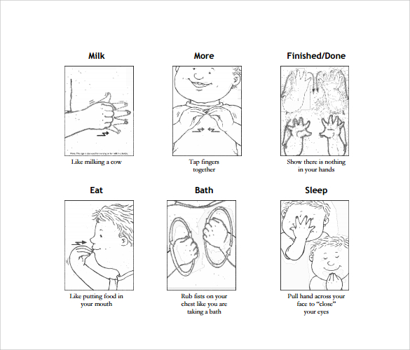 FREE 6 Sample Baby Sign Language Chart Templates In PDF