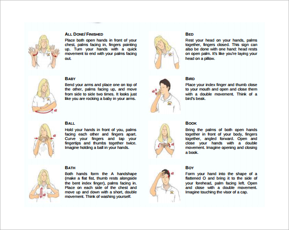 baby sign language chart