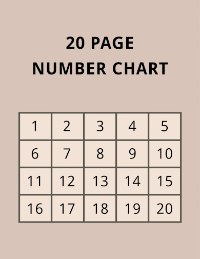 20 page number chart template