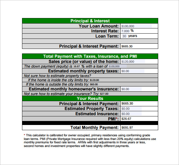 free mortgage payment calculator