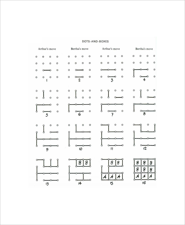 dots and boxes game template