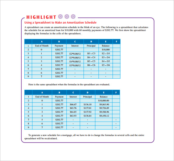 loan amortization calculator pdf
