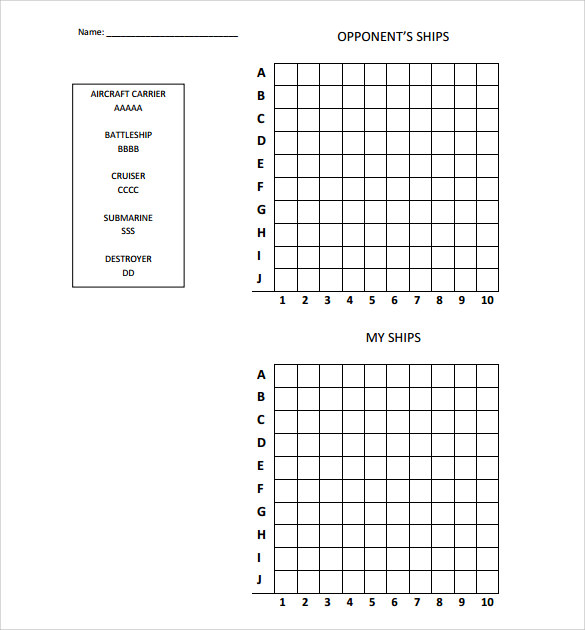 battleship grid template