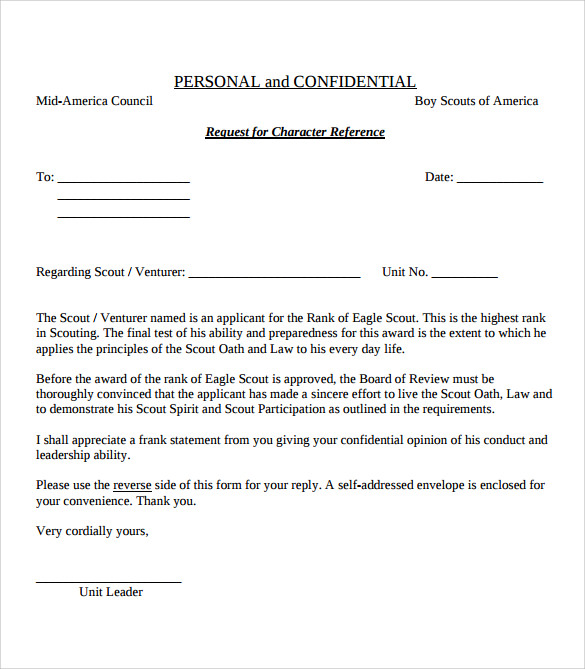 FREE 7+ Sample Eagle Scout Letter of Recommendation in PDF ...