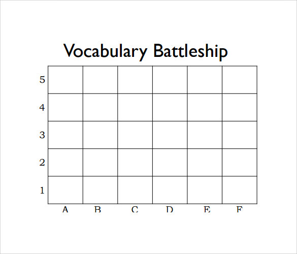 vocabulary battleship template