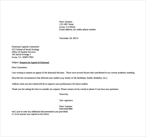 Sample Disability Appeal Letter Template 