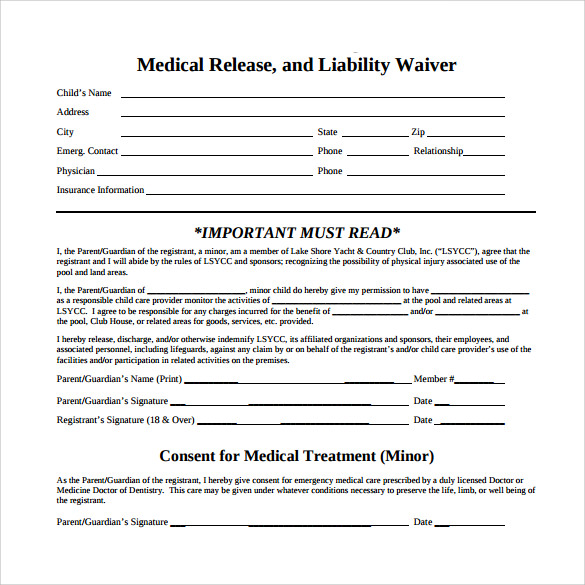 FREE 10 Medical Waiver Forms In PDF MS Word
