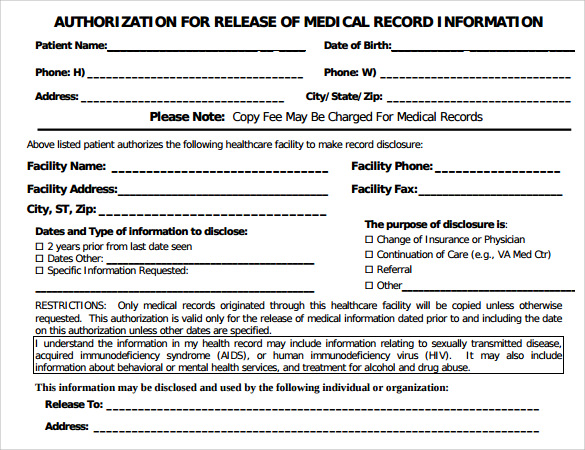 authorization for release of medical records2