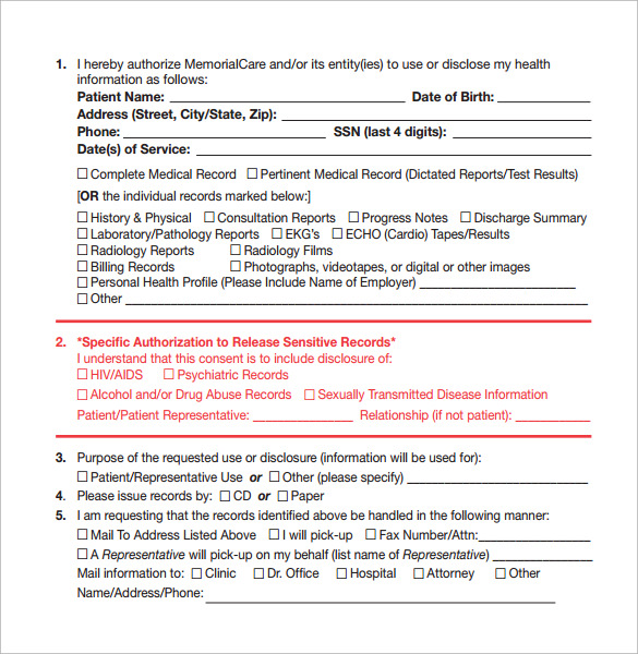 13-medical-record-request-forms-sample-templates