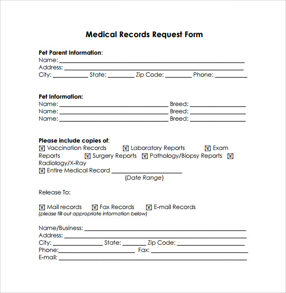 11  Medical Records Release Forms Samples Examples Format Sample