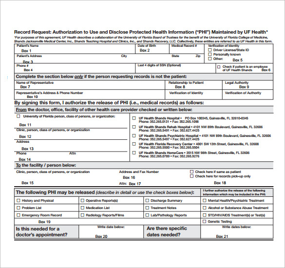 medical records request form pdf