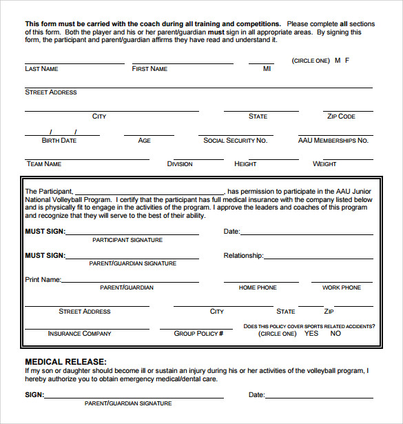 example medical release form