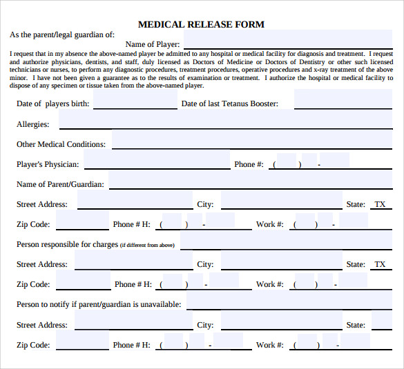 Medical Release Form Printable 6620