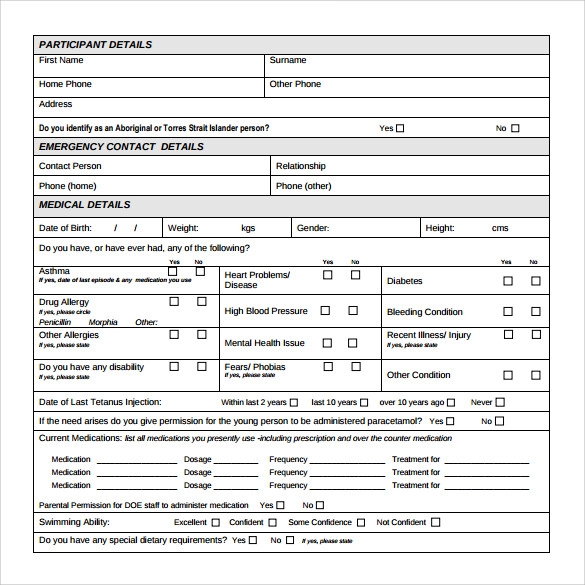 printable medical consent form