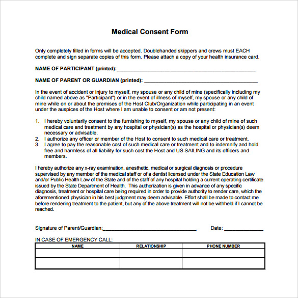 downloadable medical consent form