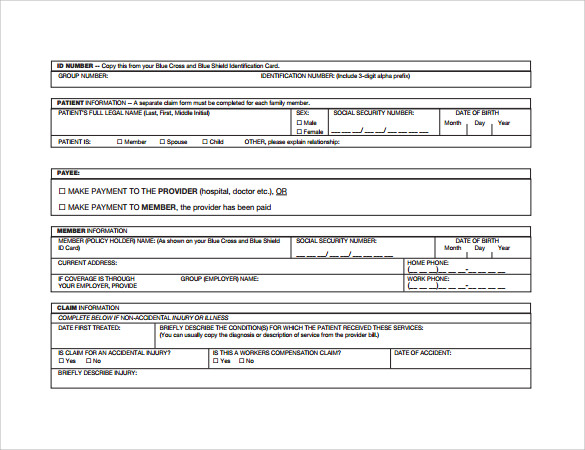 FREE 14+ Medical Claim Forms in PDF | MS Word
