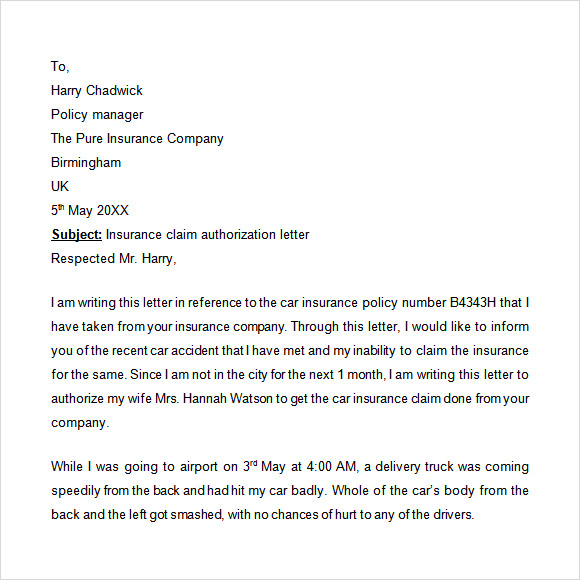 permission for letter use vehicle format Letter Download Authorization Example Templates of to 8