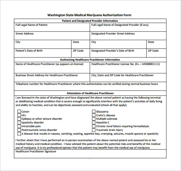 example medical authorization form 