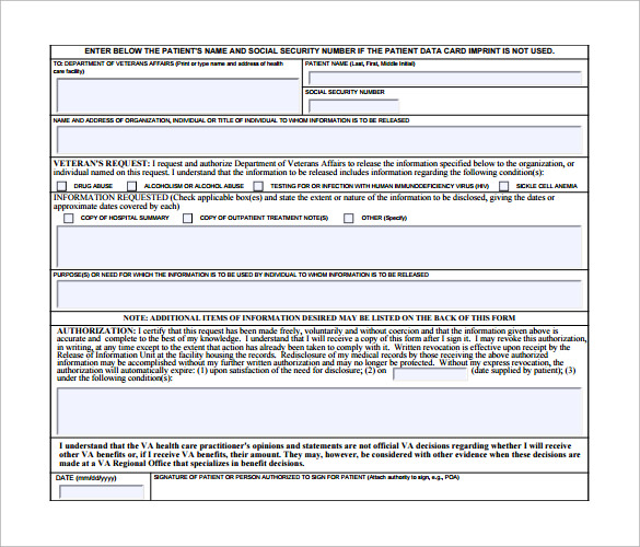 authorization form to release medical records