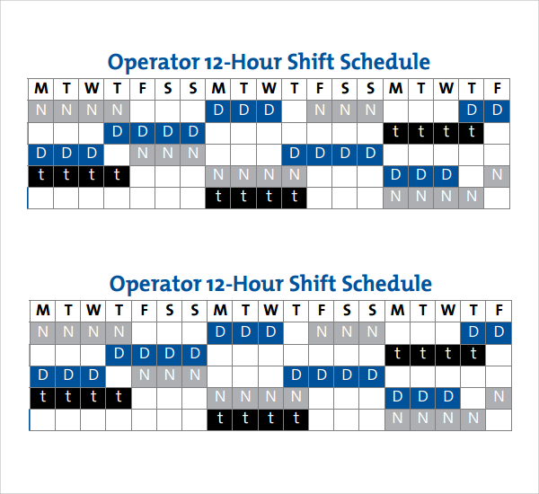 FREE 13+ Sample Shift Schedules in PDF | Excel