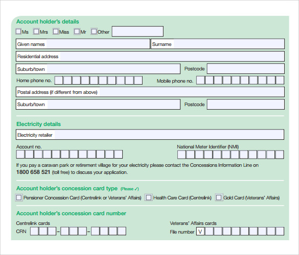 medical cooling concession application form