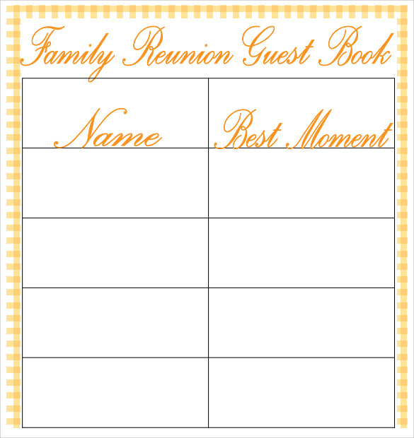 family reunion guest book