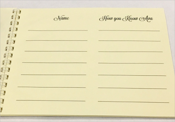 Free Printable Funeral Guest Book Template