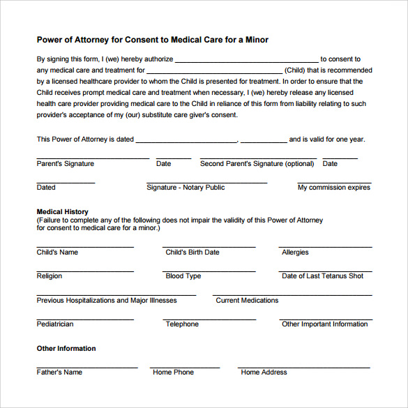 FREE 10 Sample Medical Power Of Attorney Forms In PDF MS Word