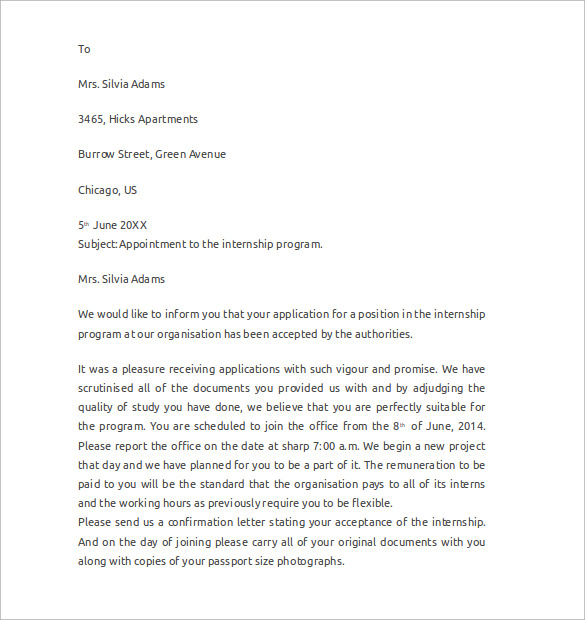 internship application letter for graphic design