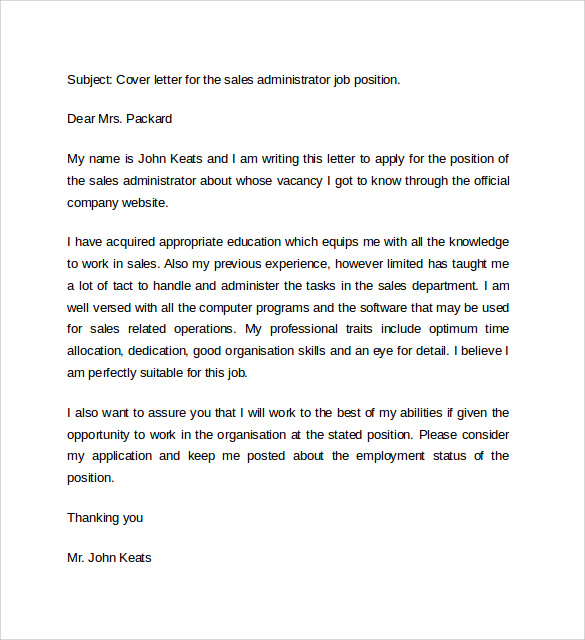 Sample Cover Letter Examples for Sale - 14 + Download Free 