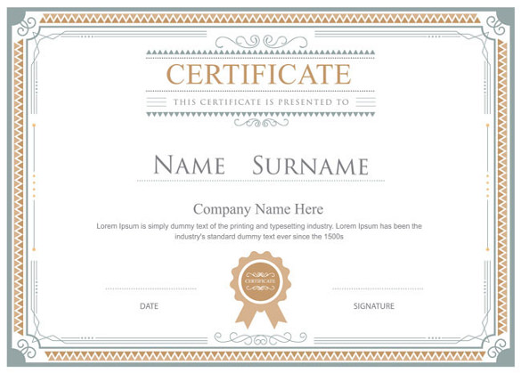 certificate flourishes elegant vector template