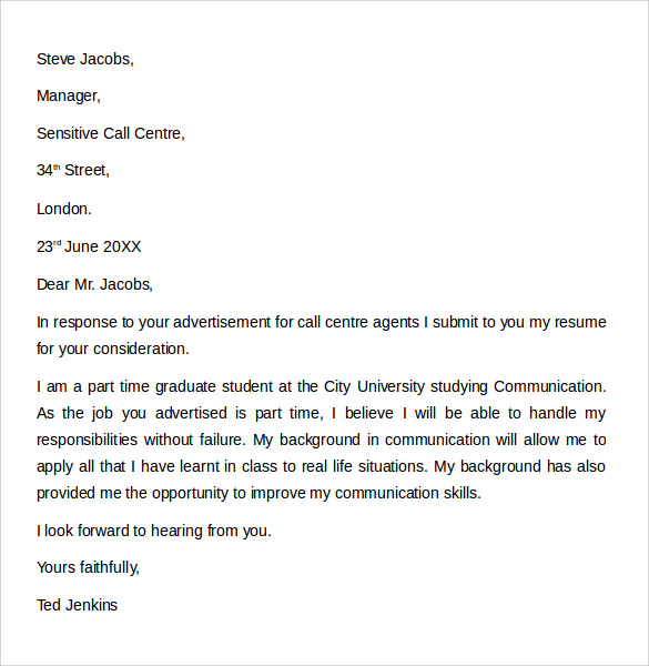 Sample Customer Service Cover Letter Example 7 Download Free