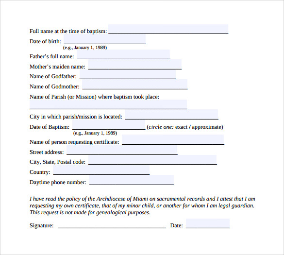 FREE 20+ Baptism Certificate Samples in PSD Pages MS Word Publisher