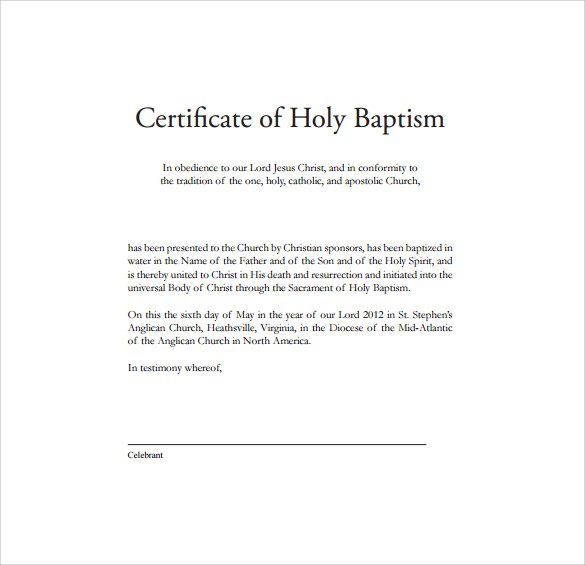 certificate correction letter death 14 Examples Baptism , Free Format   ,  Samples Certificate