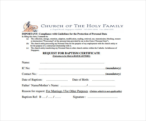 14 Baptism Certificate Templates – Samples, Examples 