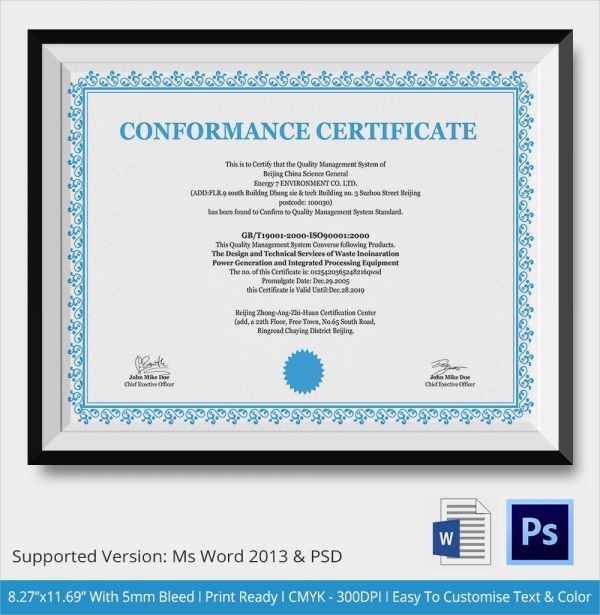 16 Best <strong>Certificate</strong> of compliance images | <strong>Conformity</strong> ... General conformity certificate template