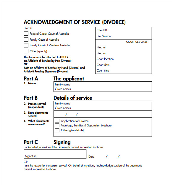 downloadable acknowledgement of service
