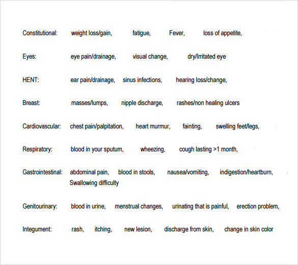 review of systems pdf