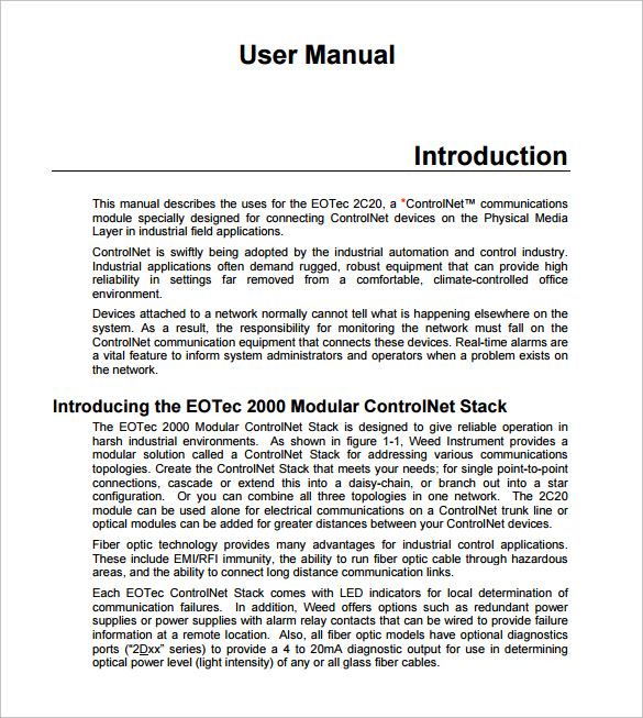 FREE 9+ Sample User Manual Templates in PDF