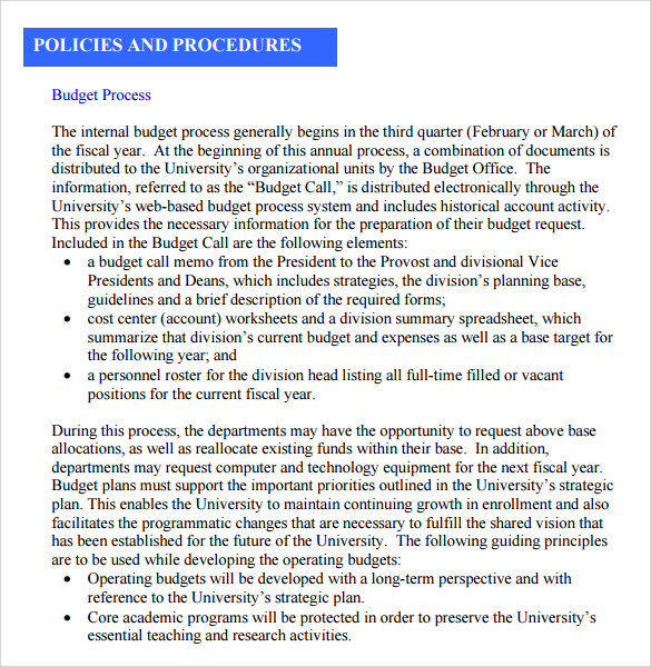 policies procedures manual