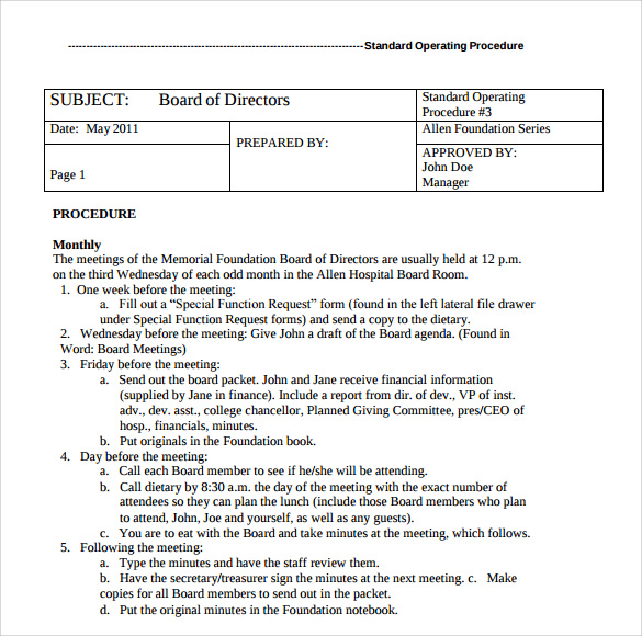 8+ Sample Procedure Manuals PDF, DOC Sample Templates
